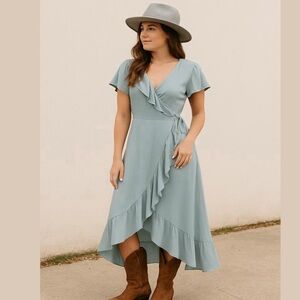 L Love NWT Maxi Wrap dress in Sage Mint Womens size 3XL